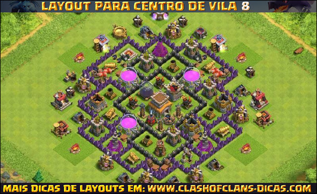 Layout Centro de Vila 8 Clash of Clans - TH8 Update