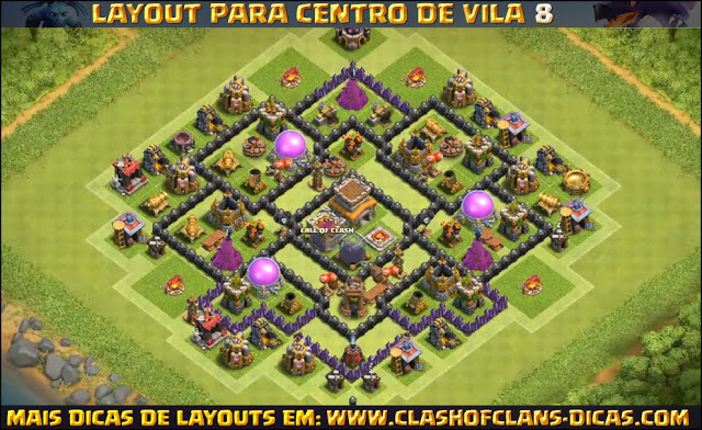 Layout Centro de Vila 8 Clash of Clans - TH8 Update