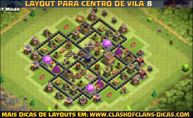 Layout Centro de Vila 8 Clash of Clans - TH8 Update