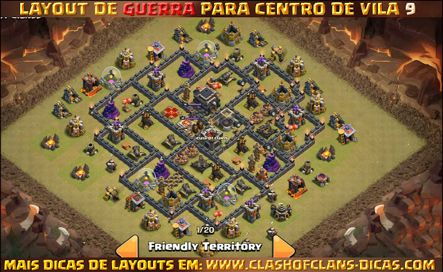 Layouts TH9 War base - With Bomb Tower update