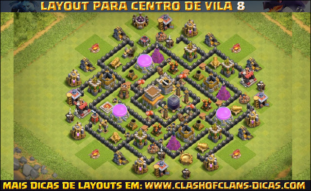 Layout Centro de Vila 8 Clash of Clans - TH8 Update