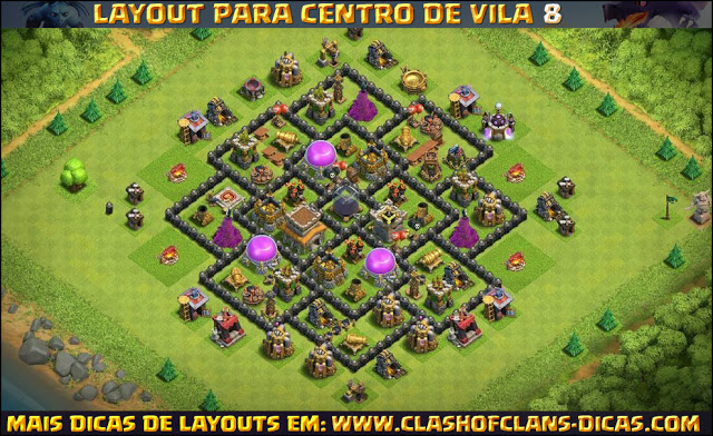 Layout Centro de Vila 8 Clash of Clans - TH8 Update