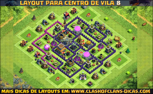 Layout Centro de Vila 8 Clash of Clans - TH8 Update