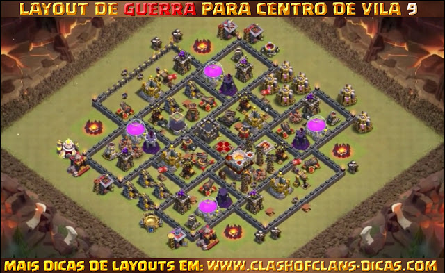 Layouts TH9 War base - With Bomb Tower update