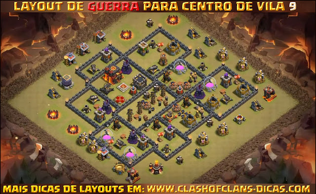 Layouts TH9 War base - With Bomb Tower update