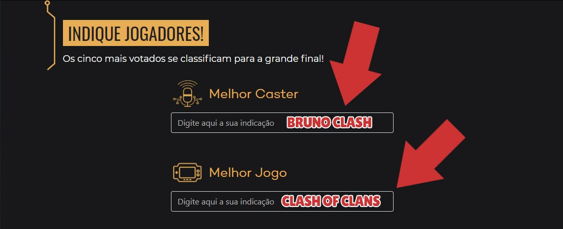 Indique o Bruno Clash como Melhor Caster