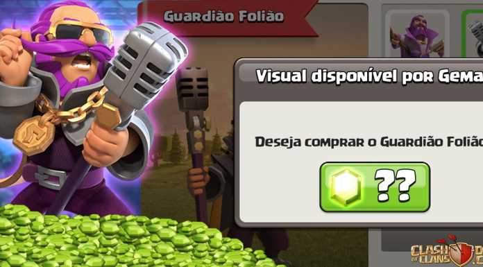 Skin do Guardião Folião disponível para comprar com Gemas