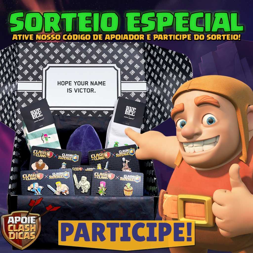 Sorteio Caixas de Produtos oficiais do Clash of Clans