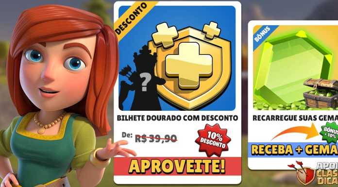 Compre Gemas com bônus e Bilhete Dourado com desconto na Supercell Store