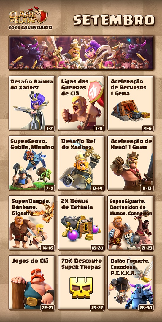 Rei do Xadrez: Nova Skin chega à loja com o Desafio Especial - Clash of  Clans Dicas