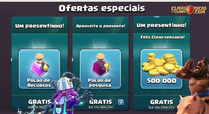 Presentes 11 anos Clash of Clans