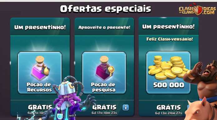 11º Clashversário: Presentes a cada 48hrs, aproveite! Presentes 11 anos Clash of Clans