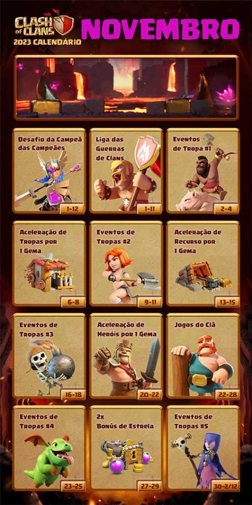 Calendário de Novembro do Clash of Clans