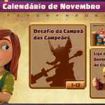 Calendário de Novembro: O mês da Campeã das Campeãs