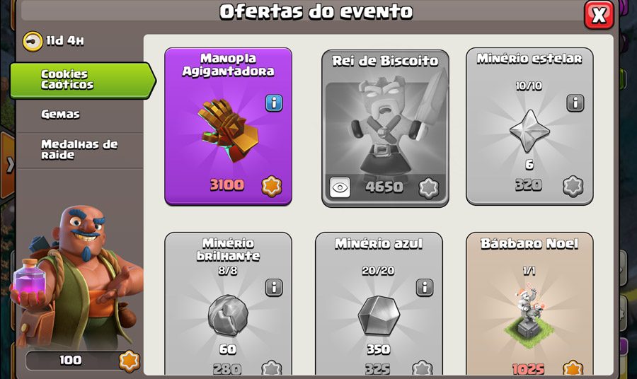 Evento Cookies Caóticos: Consiga a Skin do Rei de Biscoito, Equipamento  Épico e Tropas Temáticas de Natal - Clash of Clans Dicas