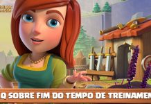 Supercell Responde: O Que Vai Acontecer com o Clash Após o Fim do Tempo de Treinamento? Ilustração de personagem do Clash of Clans explicando o fim do tempo de treinamento.
