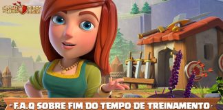 Supercell Responde: O Que Vai Acontecer com o Clash Após o Fim do Tempo de Treinamento? Ilustração de personagem do Clash of Clans explicando o fim do tempo de treinamento.