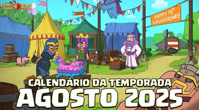 Calendário de Eventos da Temporada Clash-A-Rama (13º Clashversário) – 🗓️ Agosto 2025 Clashversário 2025: Eventos Épicos da Temporada Clash-A-Rama!