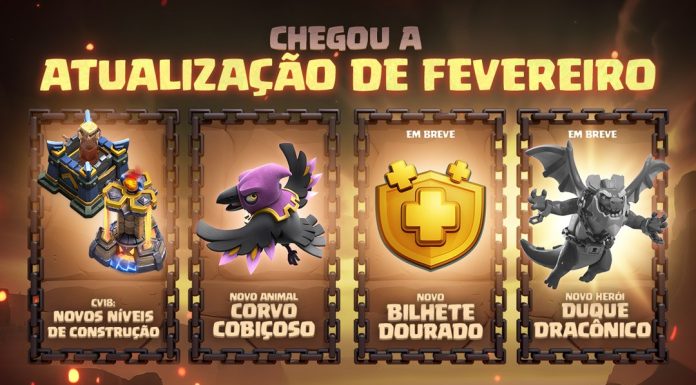 Atualização de Fevereiro 2026: Bilhete Dourado 2.0, Duque Dracônico, Novos Níveis de CV18, Garimpeiro e Muito Mais! Atualização de Fevereiro 2026: Bilhete Dourado 2.0, Duque Dracônico e CV18!