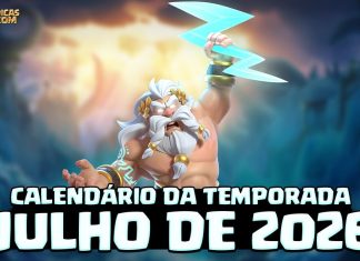 Calendário de Eventos da Temporada Mitologia – 🏛️⚔️ Julho 2026 Calendário de Eventos de Julho 2026 no Clash of Clans: temporada Mitologia