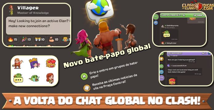 Chat Global retorna ao Clash of Clans com Grupos, Comunidades e Praça Central Clash of Clans traz o Chat Global de volta em nova versão