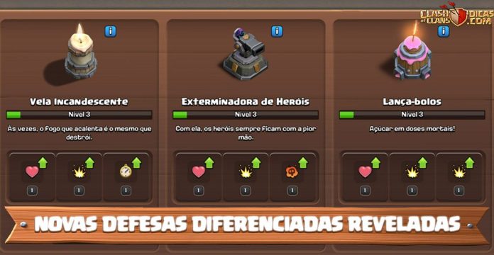 Clash of Clans revela Lança-bolos, Eliminadora de Heróis e Vela Incandescente Novo ciclo de Defesas Diferenciadas chega ao Clash of Clans