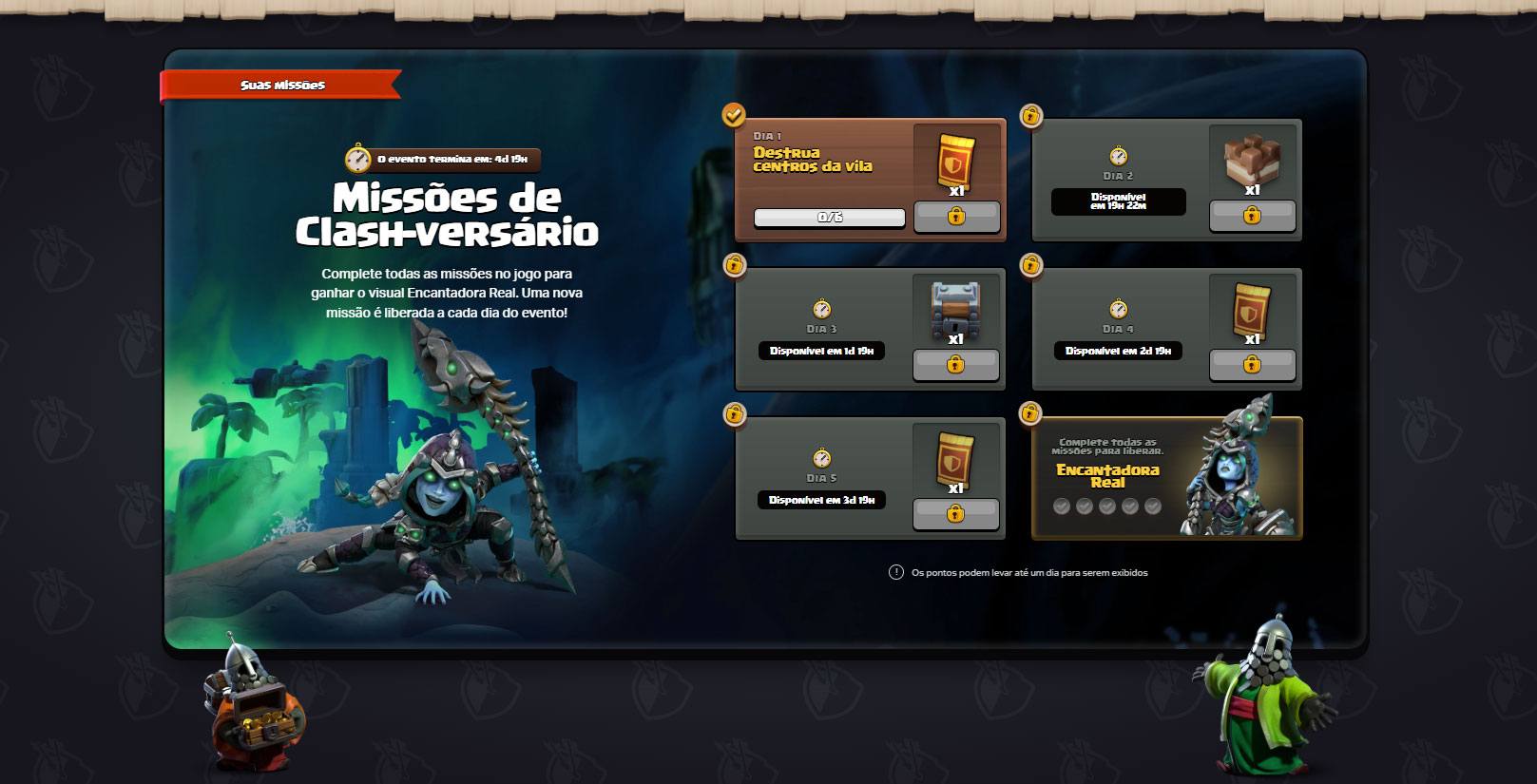 Skin grátis da Campeã Encantadora Evento Clashversario na Supercell Store com skin grátis da Campeã Real