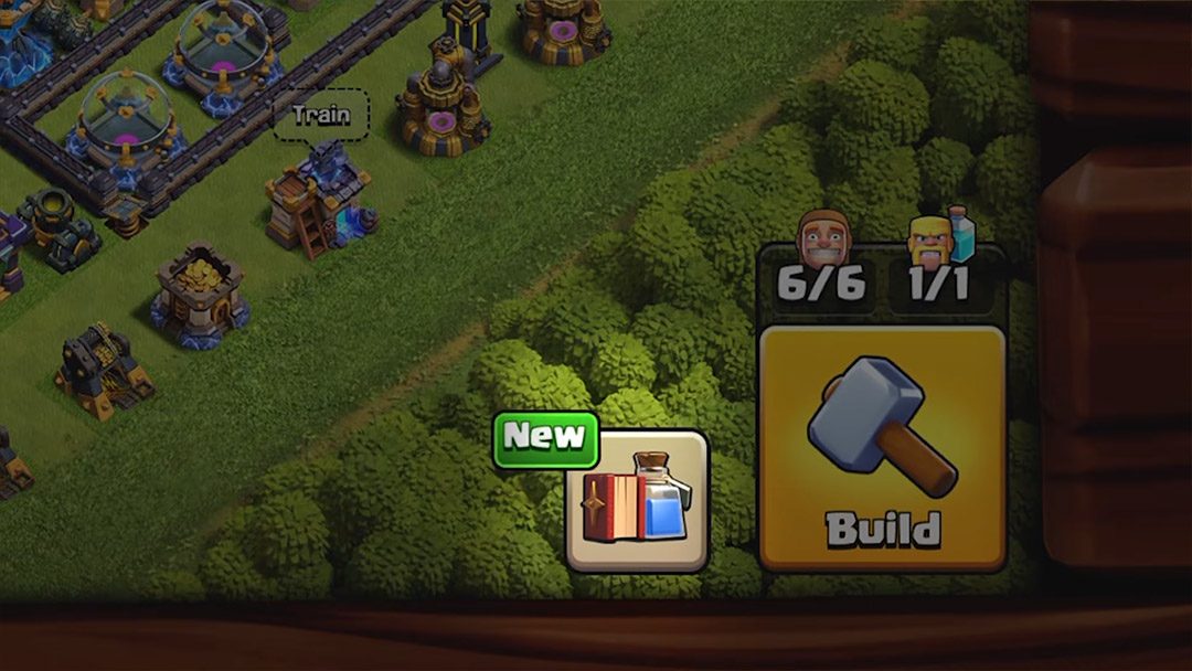 Novo acesso aos itens mágicos de Clash of Clans Novo botão para encontrar poções, livros, runas e outros itens mágicos em Clash of Clans