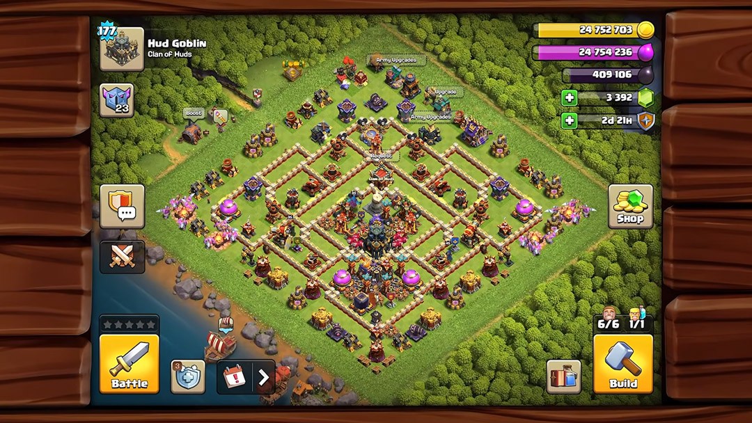 Nova interface da Vila Principal de Clash of Clans Nova interface da Vila Principal de Clash of Clans com botões e menus reformulados