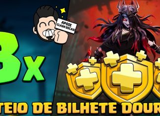 Sorteio! 🎫 3x Bilhetes Dourados da Maldição Cósmica — Participe Sorteio de Bilhetes Dourados no Clash
